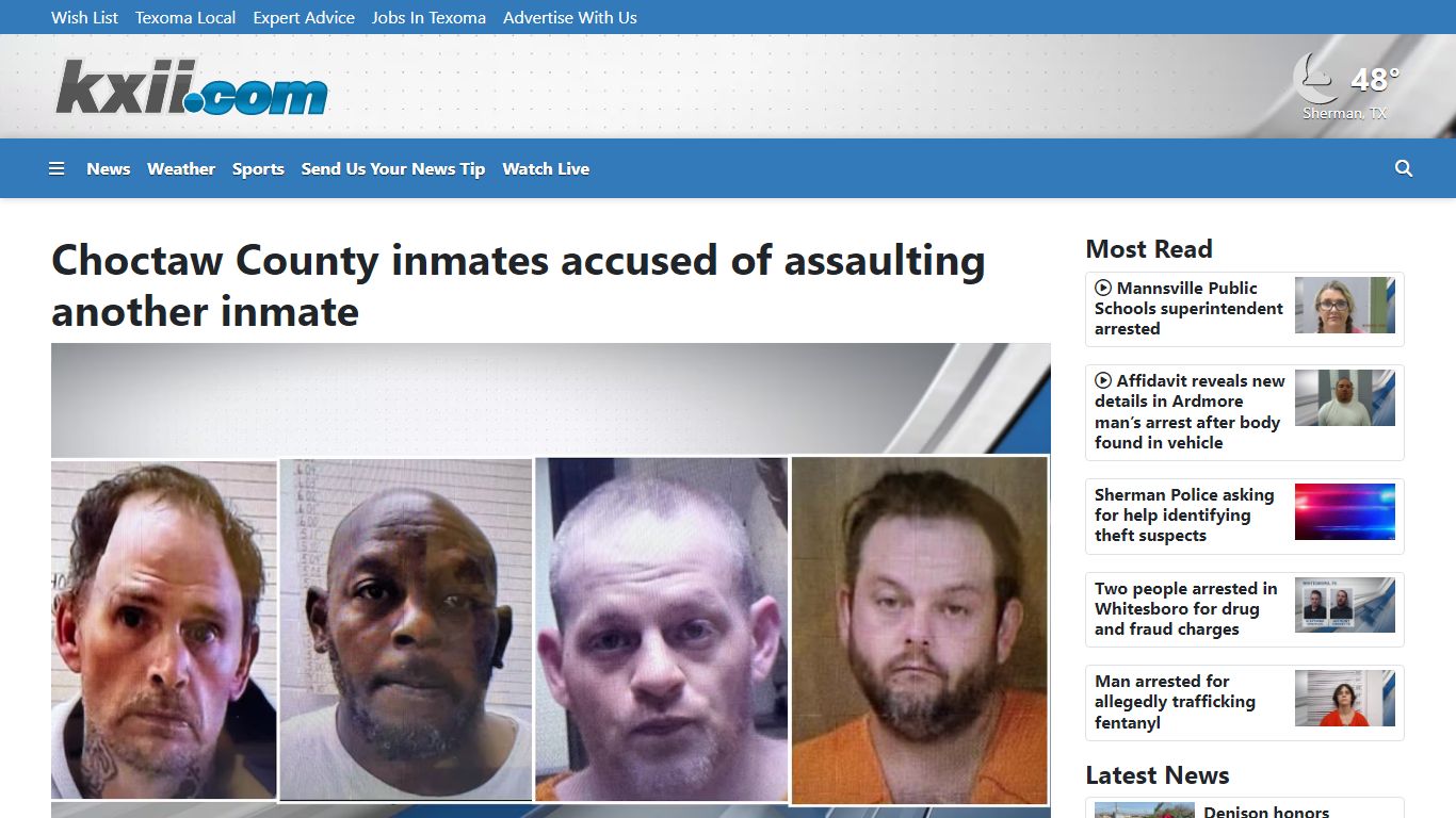 Choctaw County inmates accused of assaulting another inmate - KXII